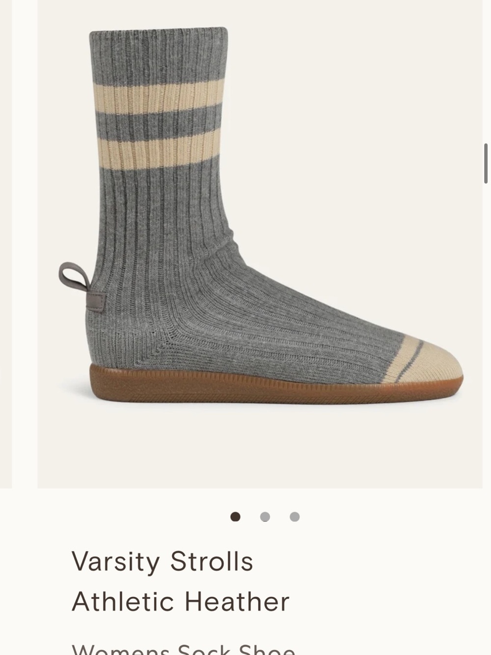 Varsity Strolls Athletic Heather Sock Shoe in Gray & Cream